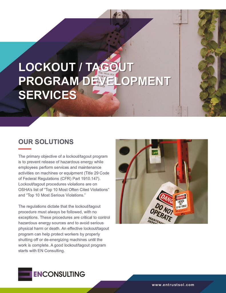 Lockout Tagout Program Development Services