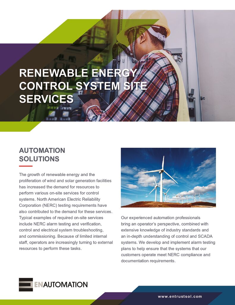 Renewable Energy Control System Site Services