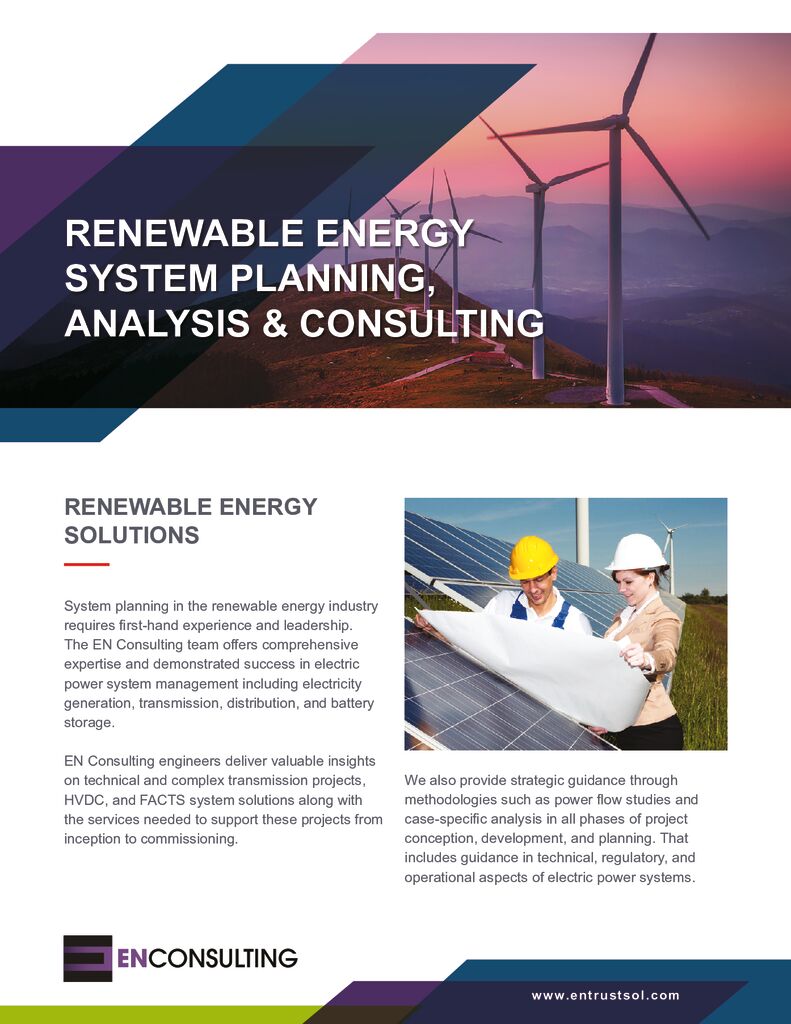 Renewable Energy System Planning, Analysis and Consulting