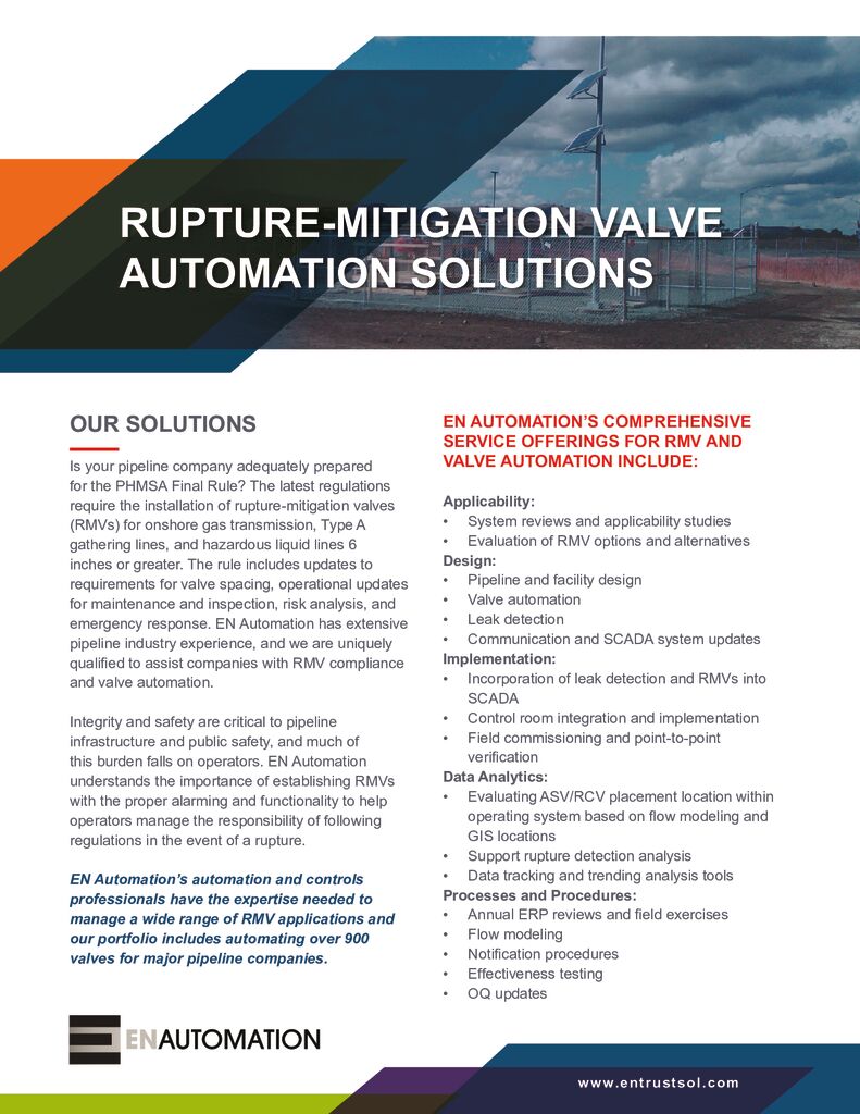 Rupture-Mitigation Valve Automation