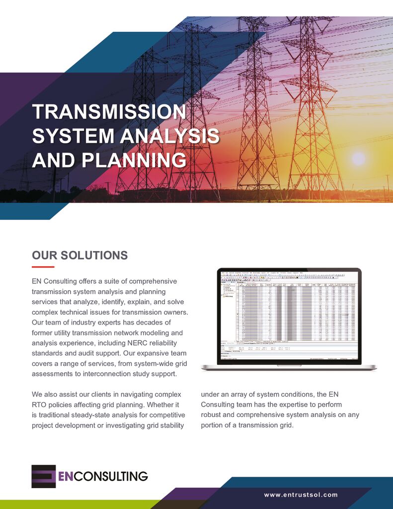 Transmission System Analysis and Planning