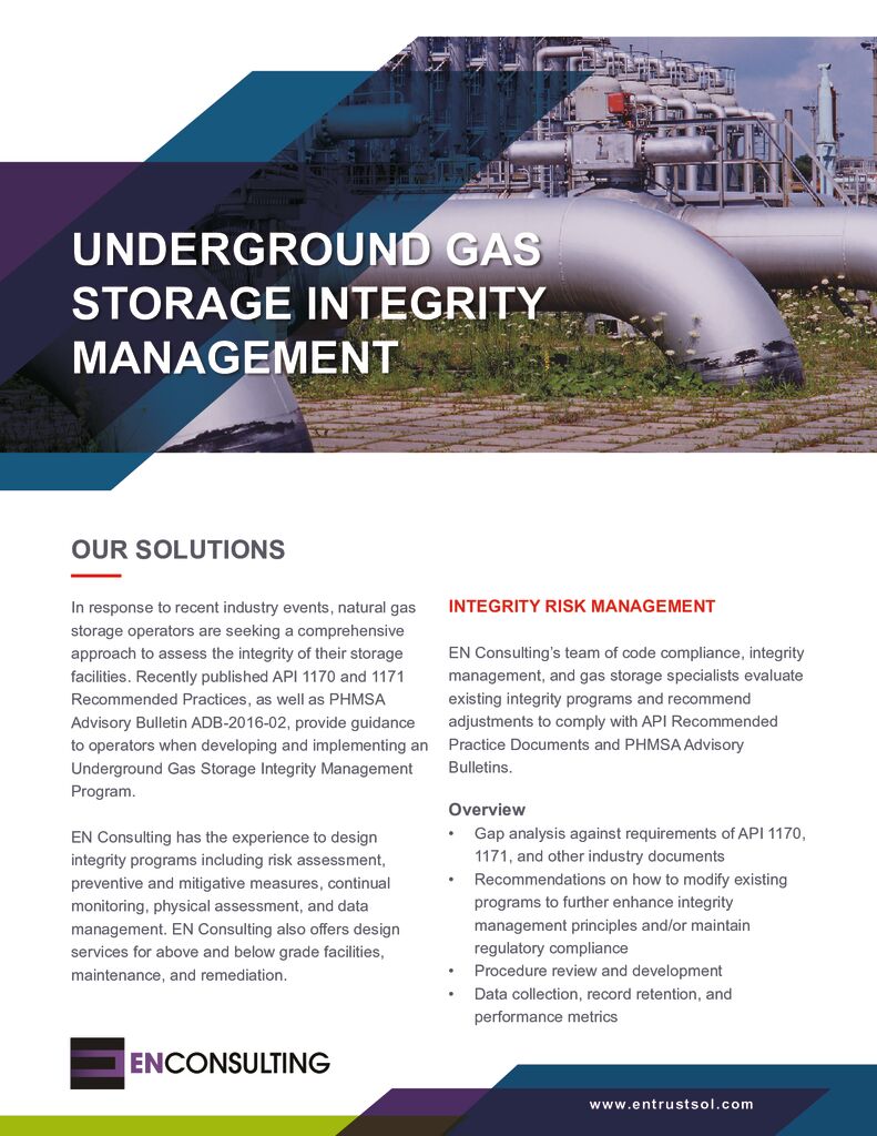 Underground Gas Storage Integrity Management
